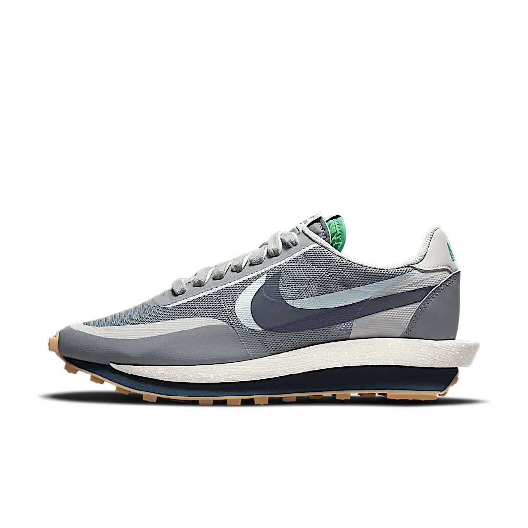 Overkicks - Nike LD Waffle sacai CLOT Kiss of Death 2 Cool Grey (DH3114-001) - vista lateral