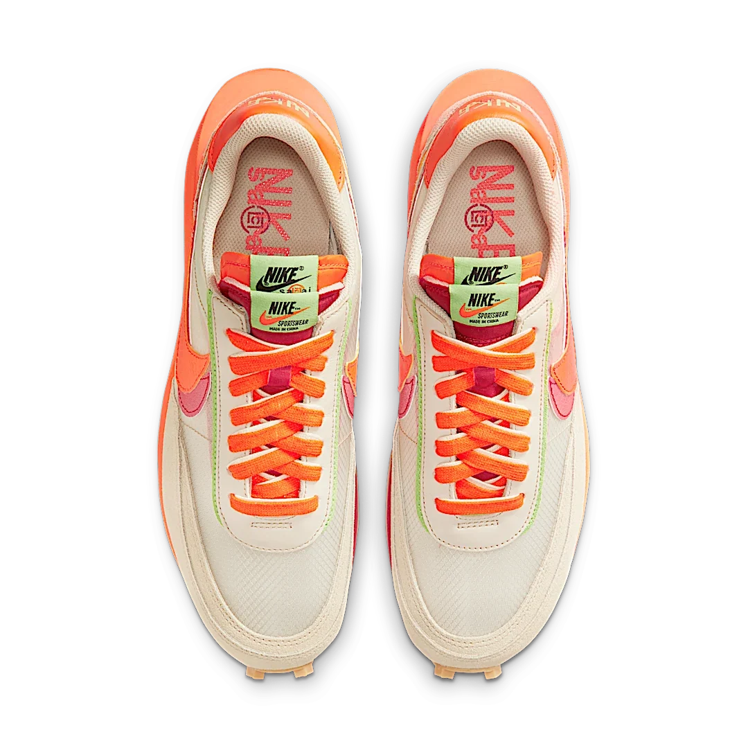 Overkicks - Nike LD Waffle sacai CLOT Kiss of Death Net Orange Blaze (DH1347-100) - par completo