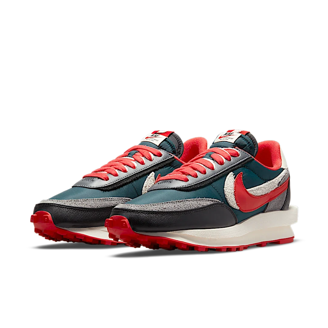 Overkicks - Nike LD Waffle sacai Undercover Midnight Spruce University Red (DJ4877-300) - vista trasera