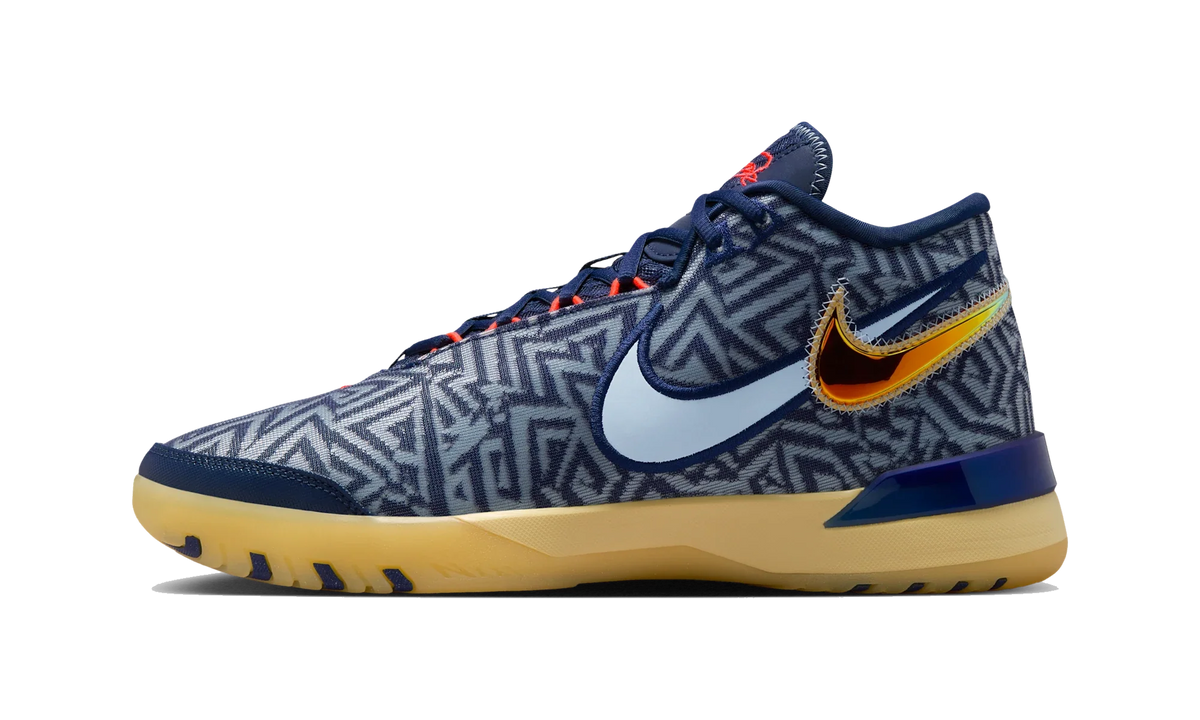 Overkicks - Nike LeBron NXXT Genisus Midnight Navy Soft Yellow Bright Crimson Light Armory Blue (HF0712-401) - vista lateral