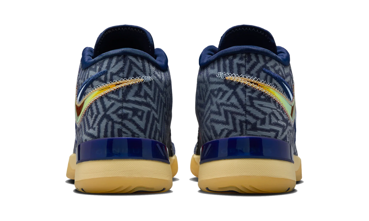 Overkicks - Nike LeBron NXXT Genisus Midnight Navy Soft Yellow Bright Crimson Light Armory Blue (HF0712-401) - detalle talon