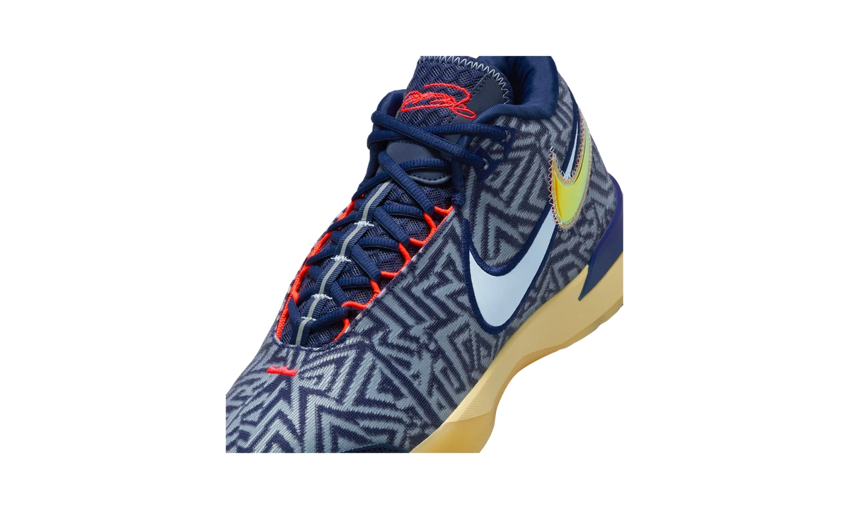 Overkicks - Nike LeBron NXXT Genisus Midnight Navy Soft Yellow Bright Crimson Light Armory Blue (HF0712-401) - detalle lateral interior