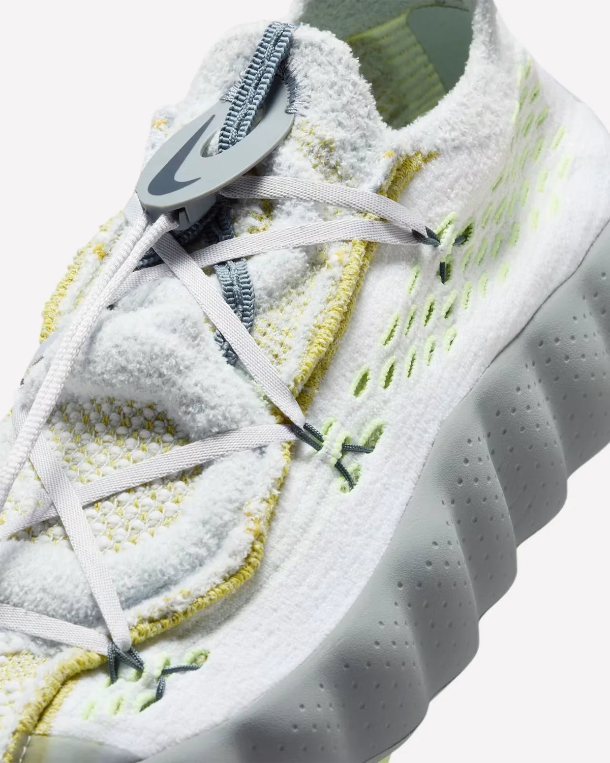 Overkicks - Nike Mind 002 Flyknit White Dark Grey Volt (IR2176-100) - vista superior