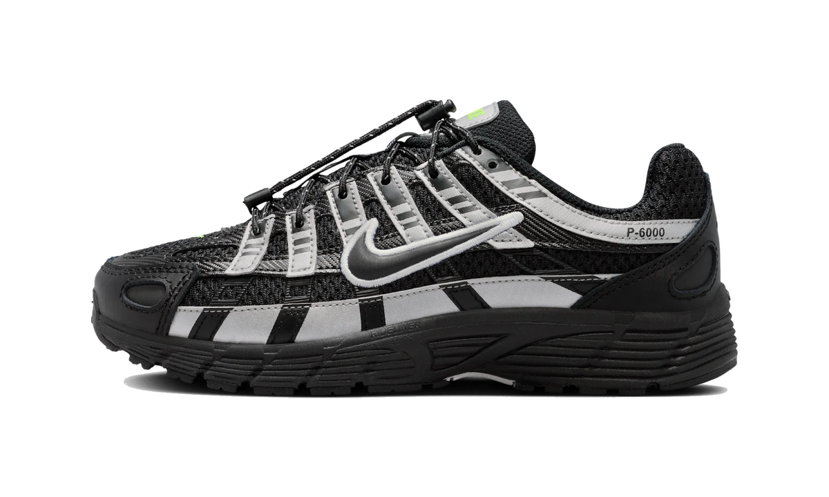 Overkicks - Nike P-6000 Black Metallic Silver Volt Ice (GS) (IQ0313-010) - vista lateral