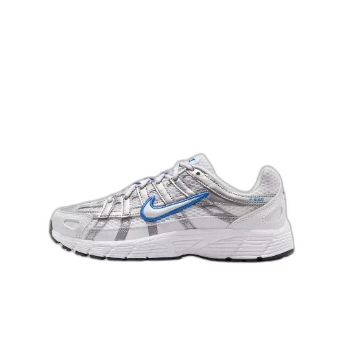 Overkicks - Nike P-6000 White Blue Crystal Metallic Silver (GS) (II6084-100) - vista lateral