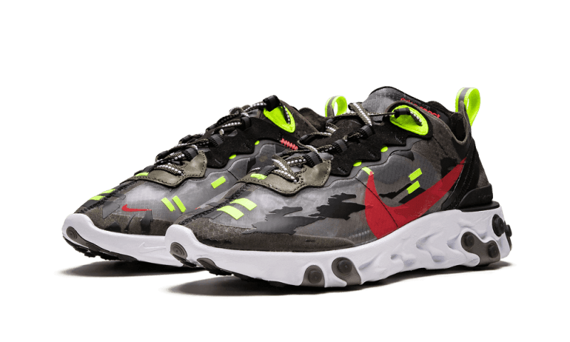 Overkicks - Nike React Element 87 Medium Olive Bright Crimson (CJ4988-200) - vista trasera