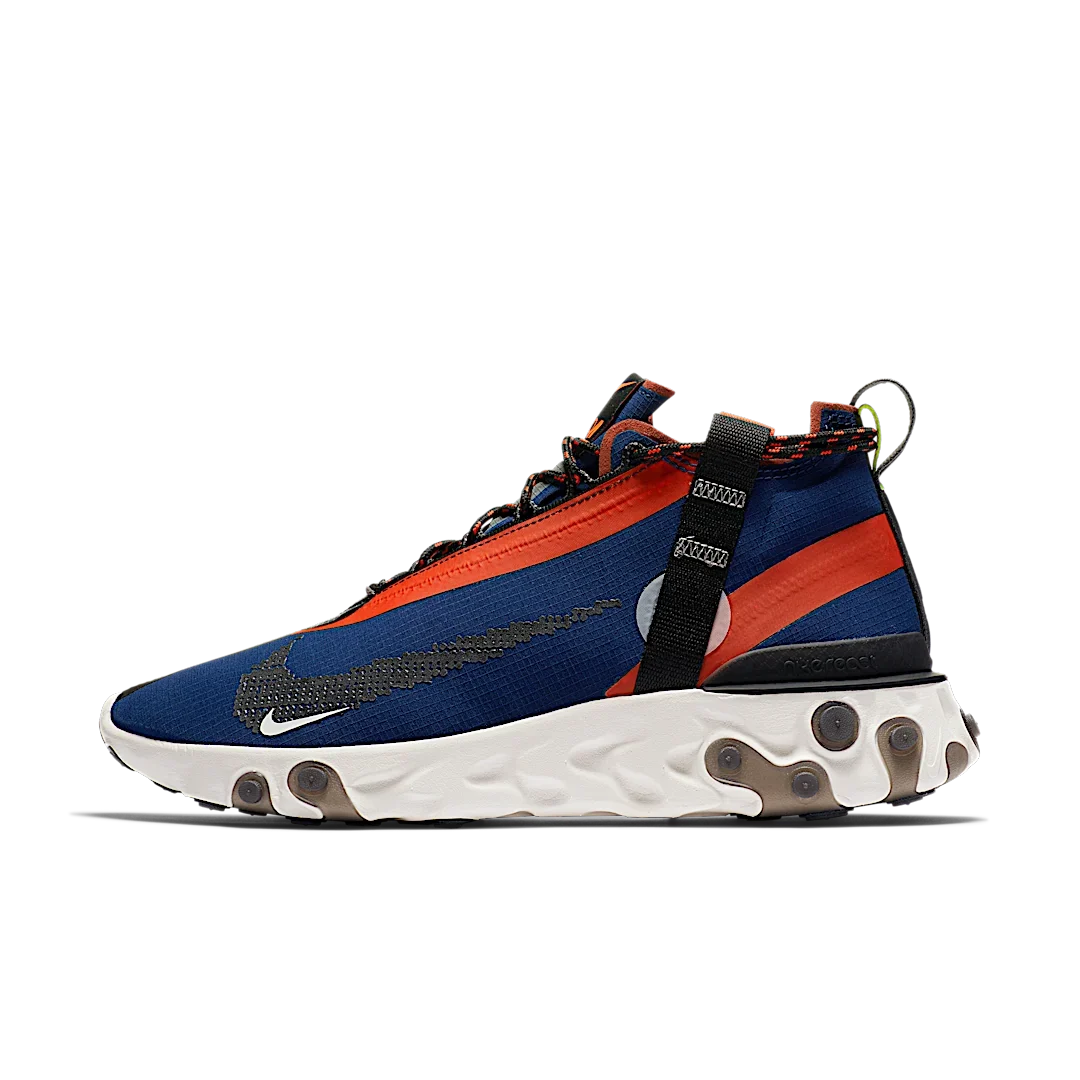 Overkicks - Nike React Runner Mid WR ISPA Blue Void Team Orange (AT3143-400) - vista lateral