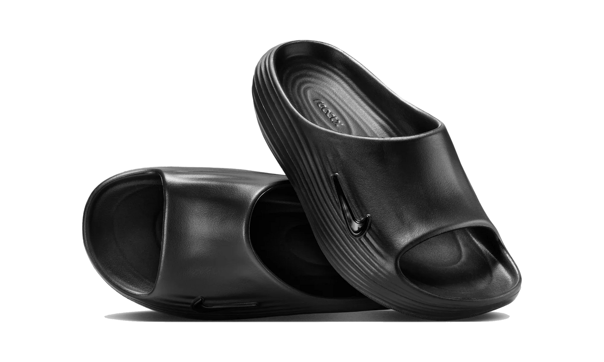 Overkicks - Nike ReactX Rejuven8 Slide Triple Black (Womens) (HV4484-001) - vista lateral