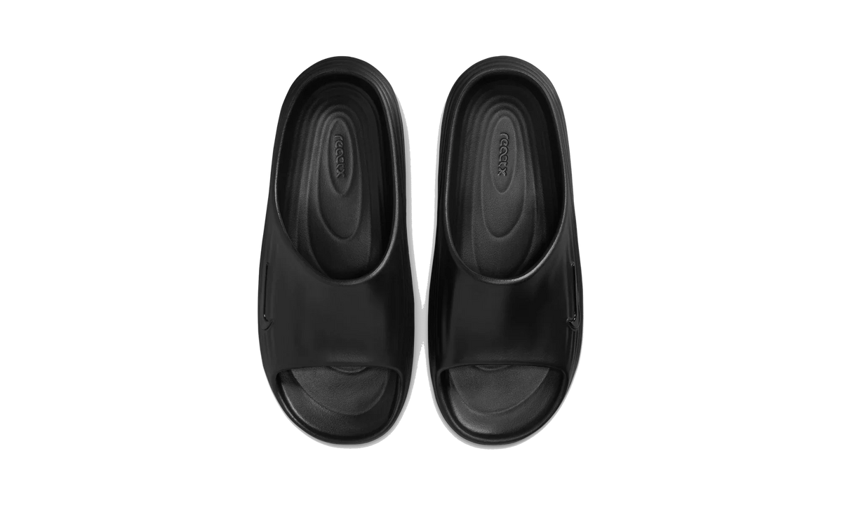 Overkicks - Nike ReactX Rejuven8 Slide Triple Black (Womens) (HV4484-001) - vista trasera