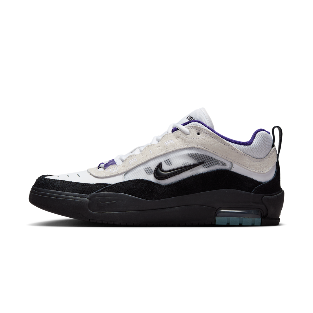 Overkicks - Nike SB Air Max Ishod White Black Court Purple (FB2393-104) - vista lateral