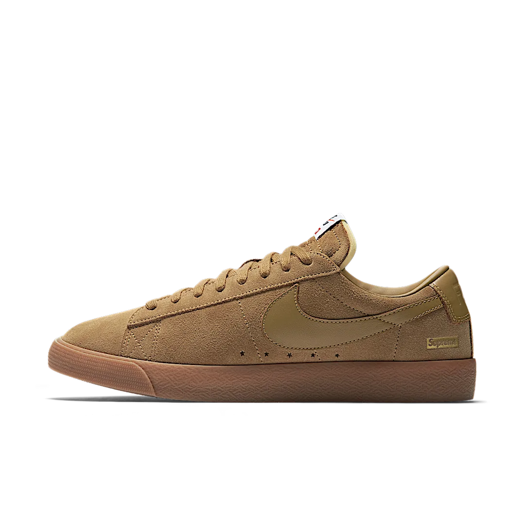 Overkicks - Nike SB Blazer Low GT Supreme Golden Beige (716890-229) - vista lateral