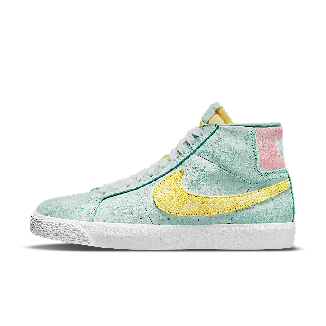Overkicks - Nike SB Blazer Mid Faded Light Dew (DA1839-300) - vista lateral