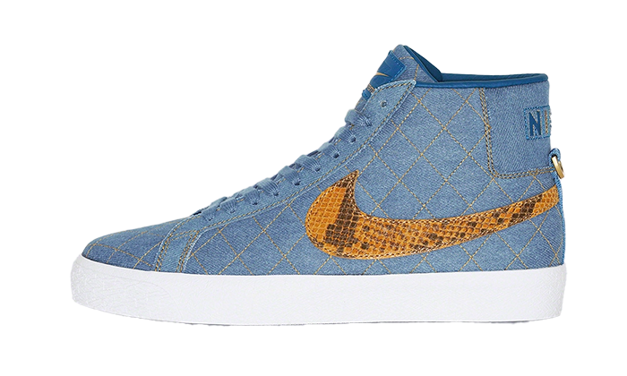 Overkicks - Nike SB Blazer Mid QS Supreme Denim (DX8421-400) - vista lateral
