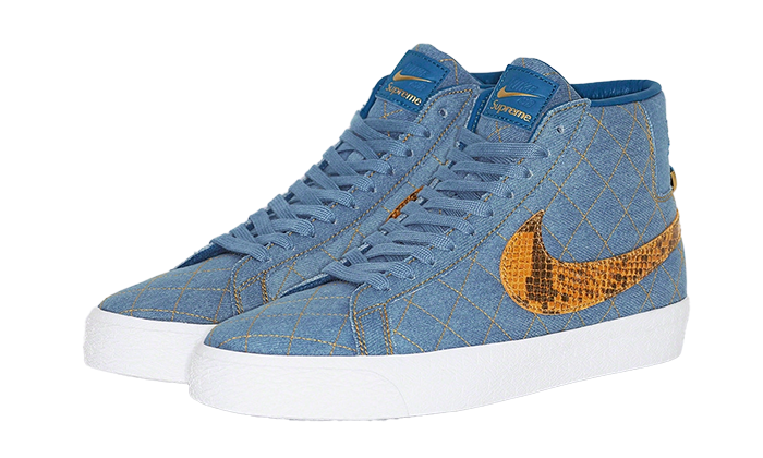 Overkicks - Nike SB Blazer Mid QS Supreme Denim (DX8421-400) - vista trasera