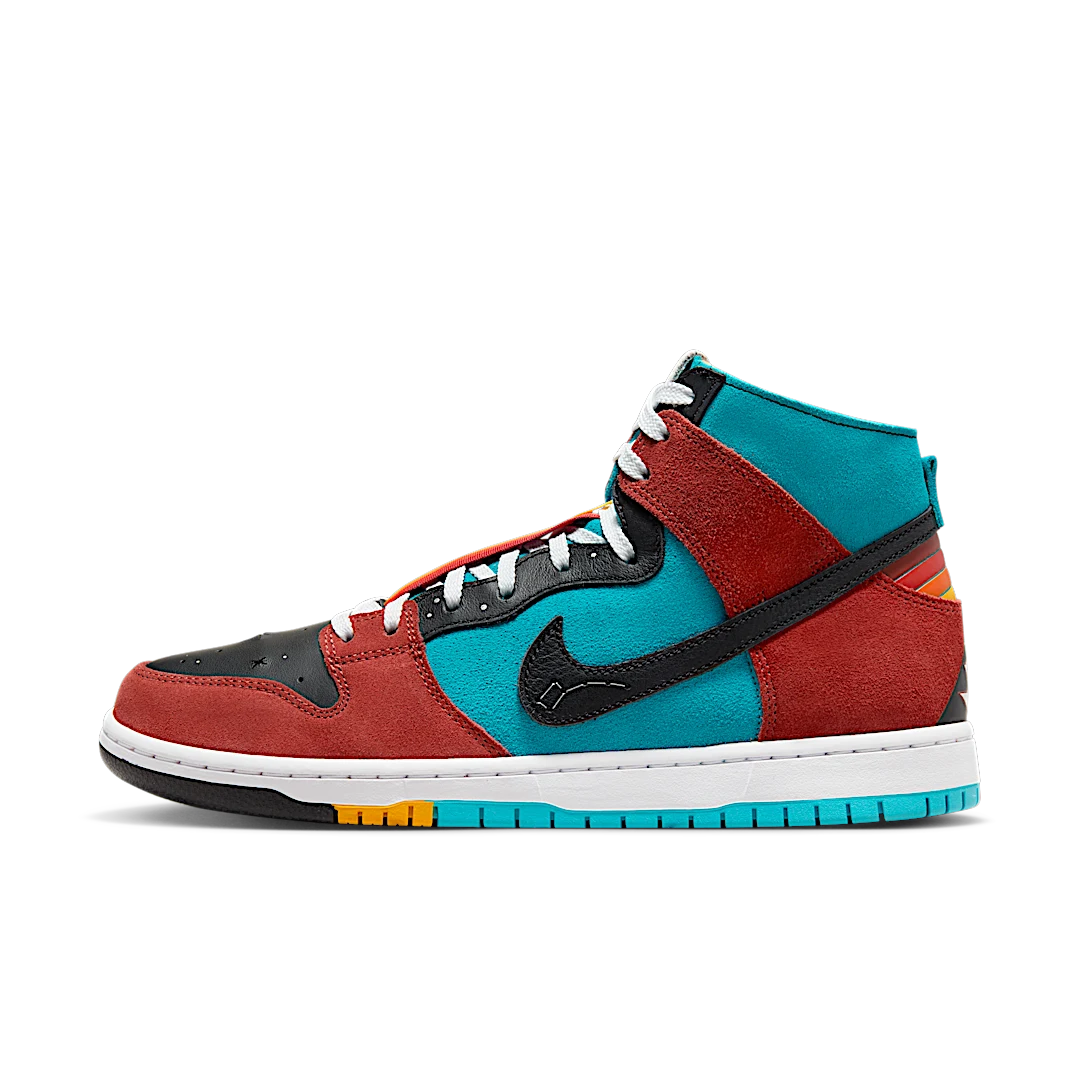 Overkicks - Nike SB Dunk High Diorr Greenwood Navajo Arts (FQ1775-400) - vista lateral