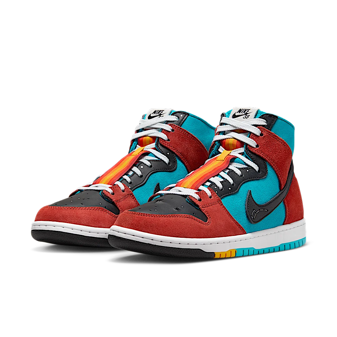 Overkicks - Nike SB Dunk High Diorr Greenwood Navajo Arts (FQ1775-400) - vista trasera