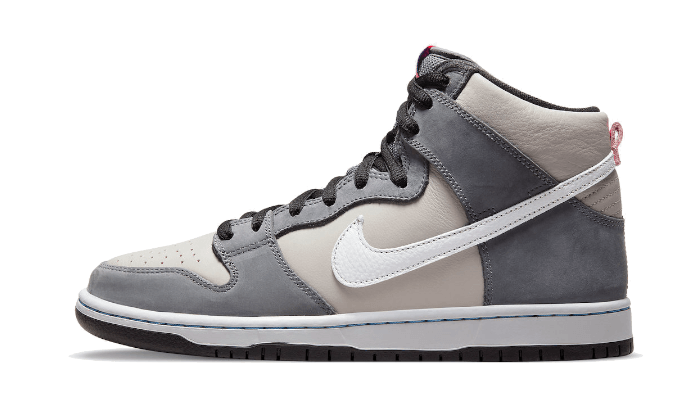 Overkicks - Nike SB Dunk High Pro Medium Grey Pink (DJ9800-001) - vista lateral