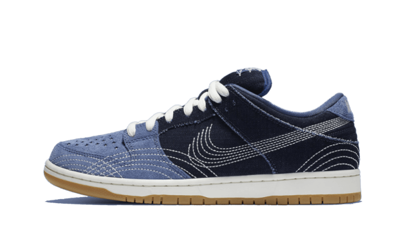 Overkicks - Nike SB Dunk Low Denim Sashiko (CV0316-400) - vista lateral