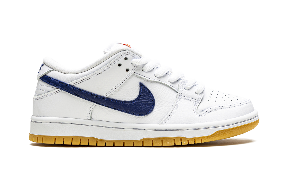 Overkicks - Nike SB Dunk Low Orange Label White Navy (CZ2249-100) - detalle talón