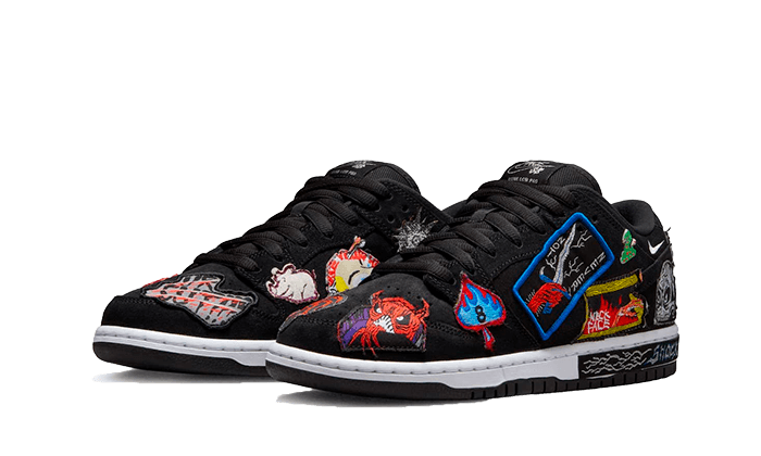 Overkicks - Nike SB Dunk Low Pro QS Neckface (DQ4488-001) - vista trasera