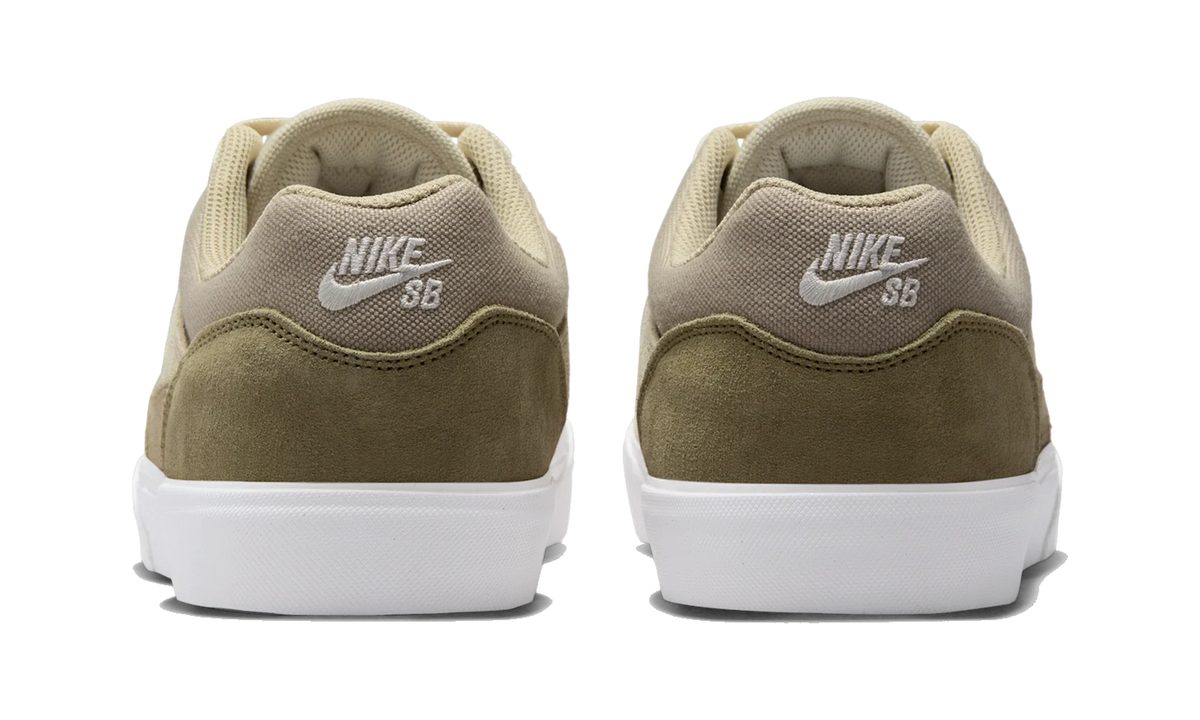 Overkicks - Nike SB Malor Light Khaki Neutral Olive Desert Khaki Pale Ivory (FV6064-201) - detalle talon