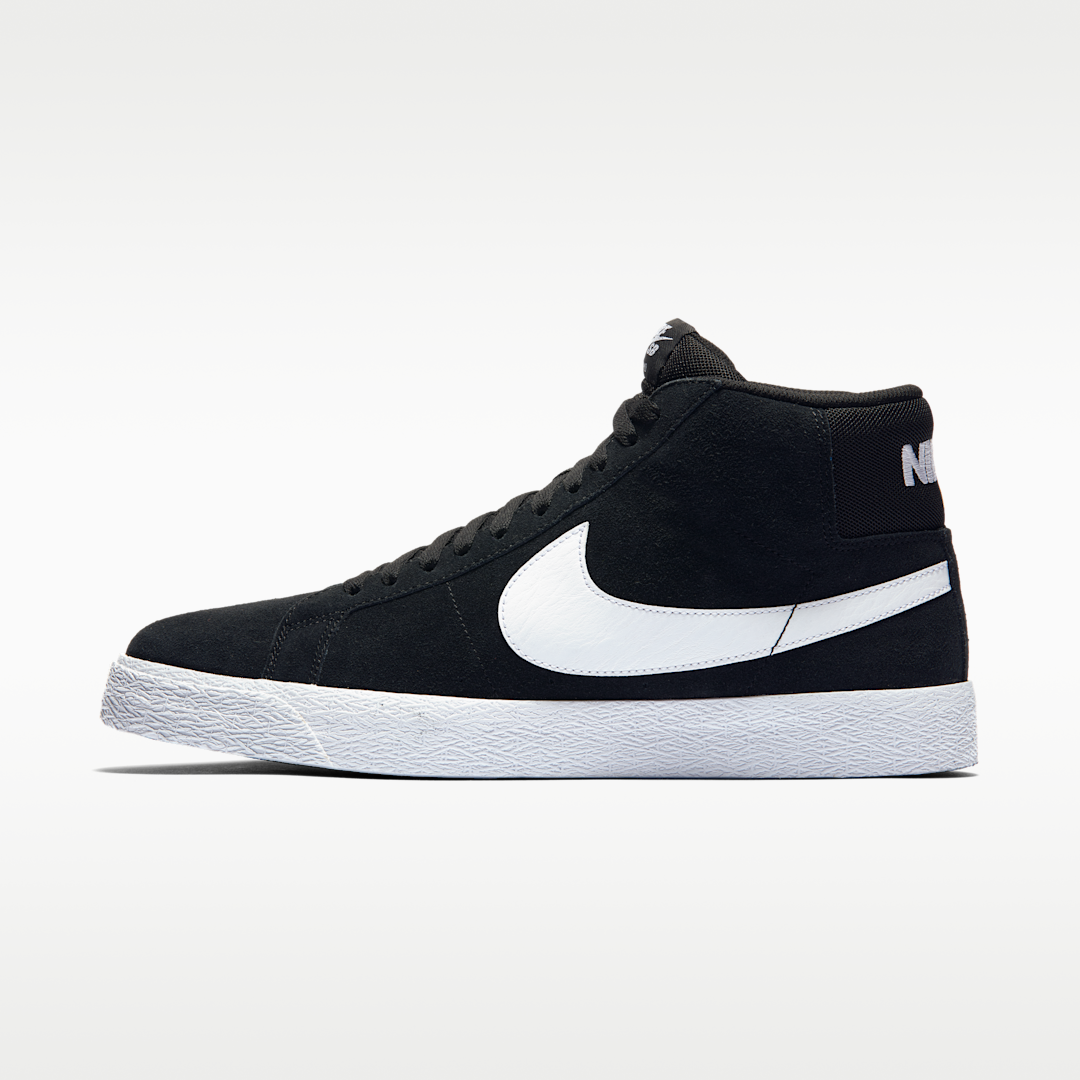 Overkicks - Nike SB Zoom Blazer Mid Black White (864349-002) - vista lateral