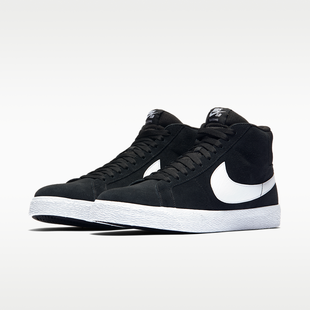 Overkicks - Nike SB Zoom Blazer Mid Black White (864349-002) - vista trasera