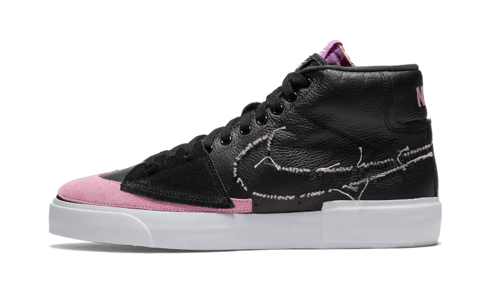 Overkicks - Nike SB Zoom Blazer Mid Edge Black Pink Rise (DA2189-002) - vista lateral