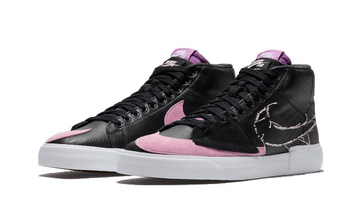 Overkicks - Nike SB Zoom Blazer Mid Edge Black Pink Rise (DA2189-002) - vista trasera