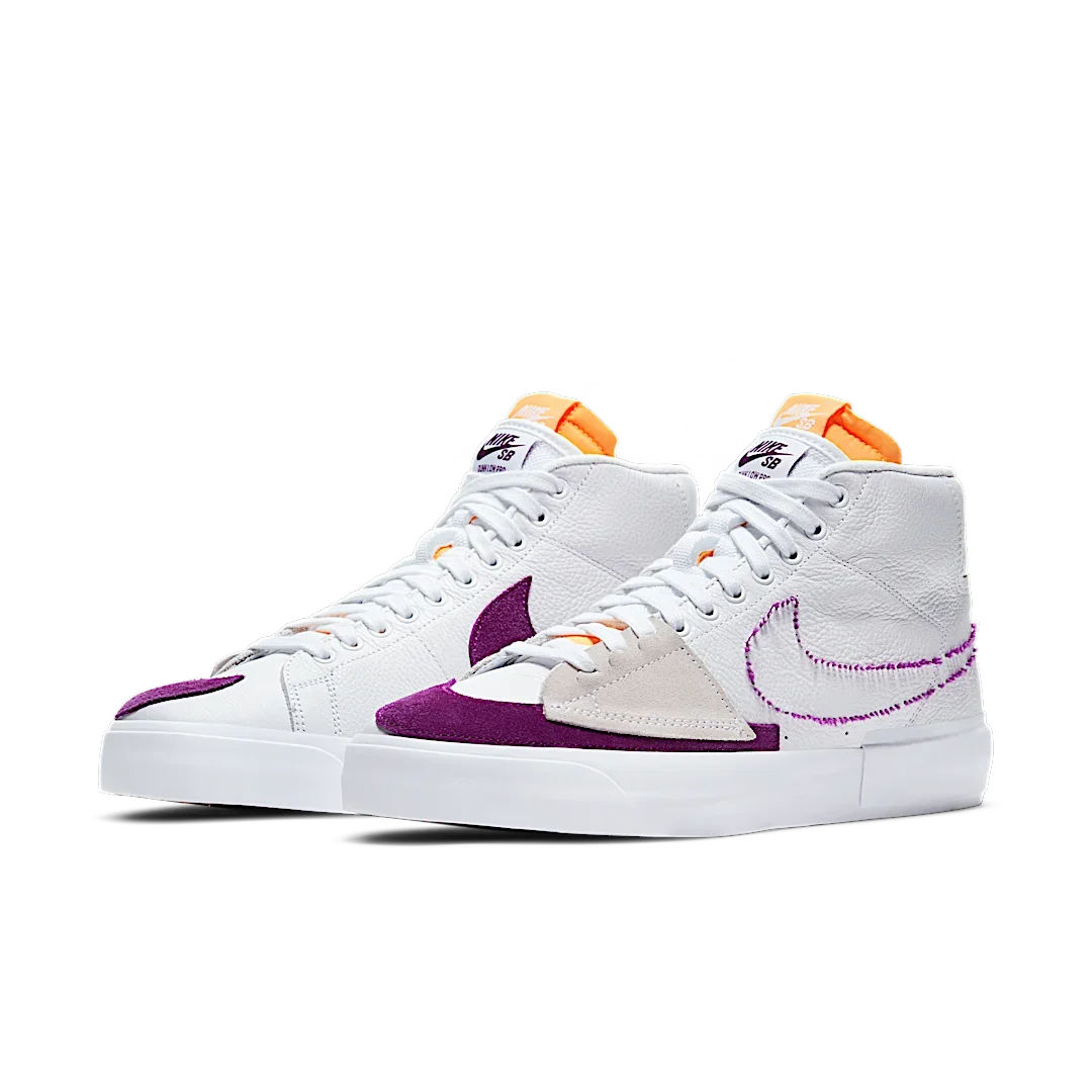 Overkicks - Nike SB Zoom Blazer Mid Edge Lakers (DA2189-100) - vista trasera