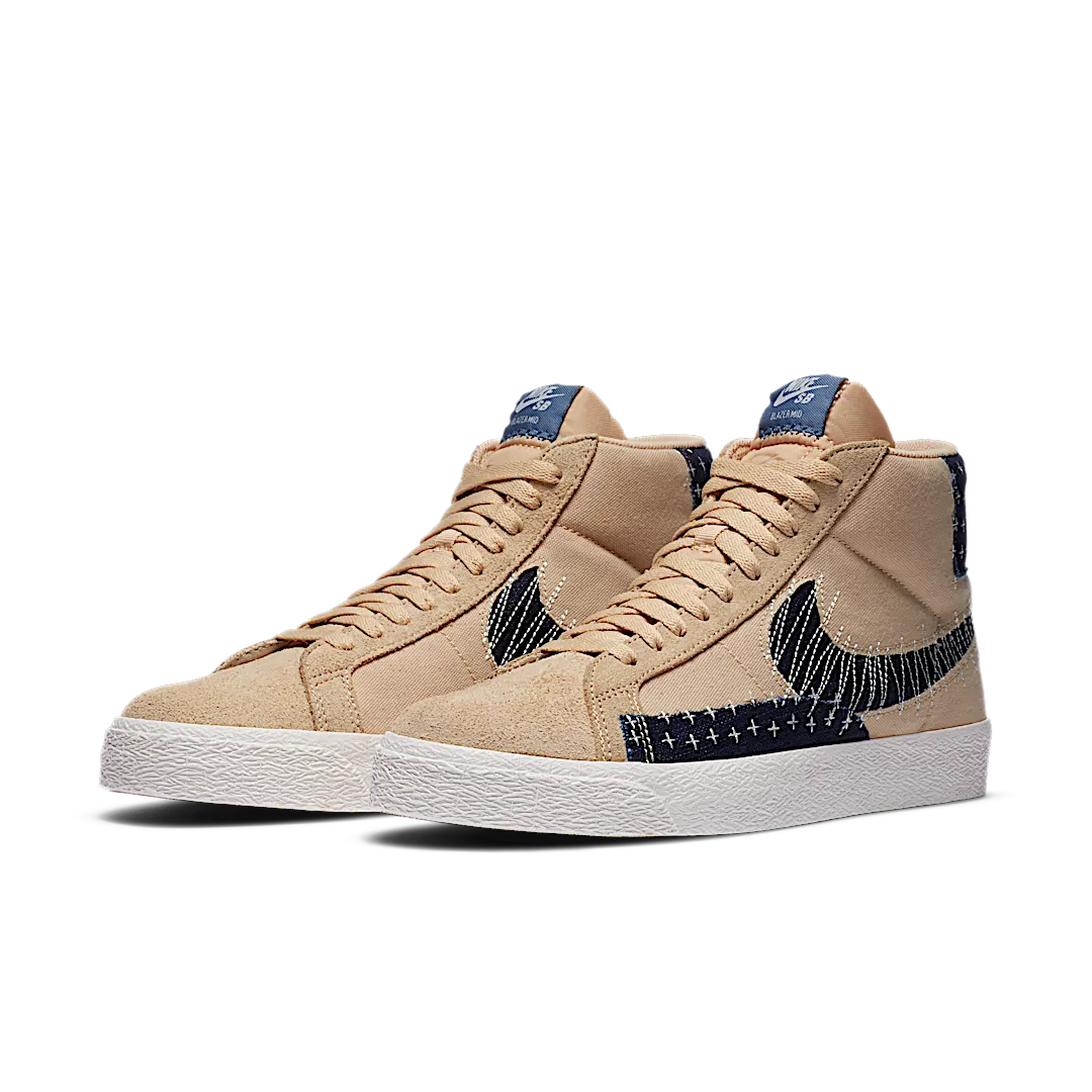 Overkicks - Nike SB Zoom Blazer Mid Sashiko Sesame (CT0715-200) - vista trasera