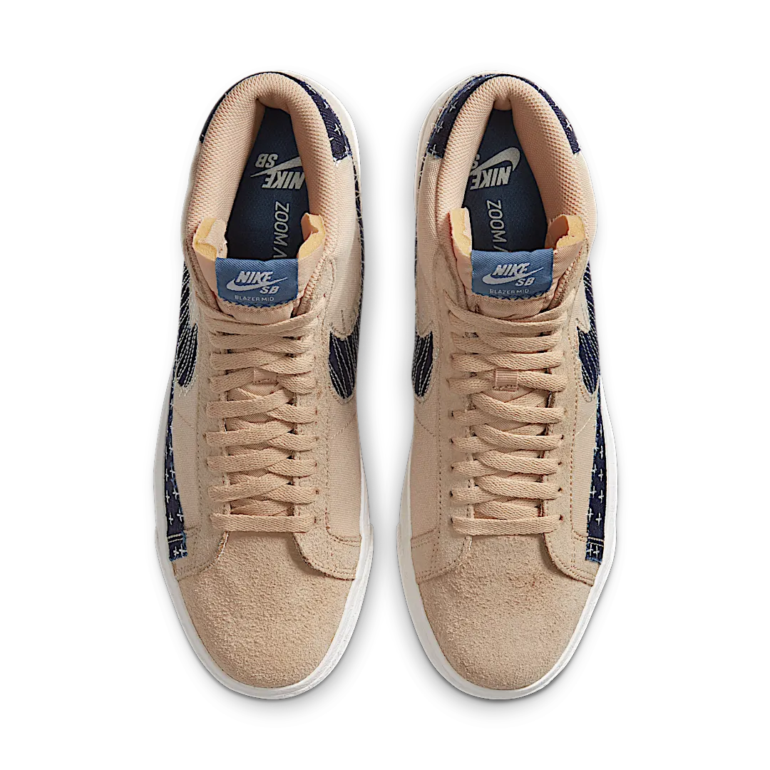 Overkicks - Nike SB Zoom Blazer Mid Sashiko Sesame (CT0715-200) - par completo