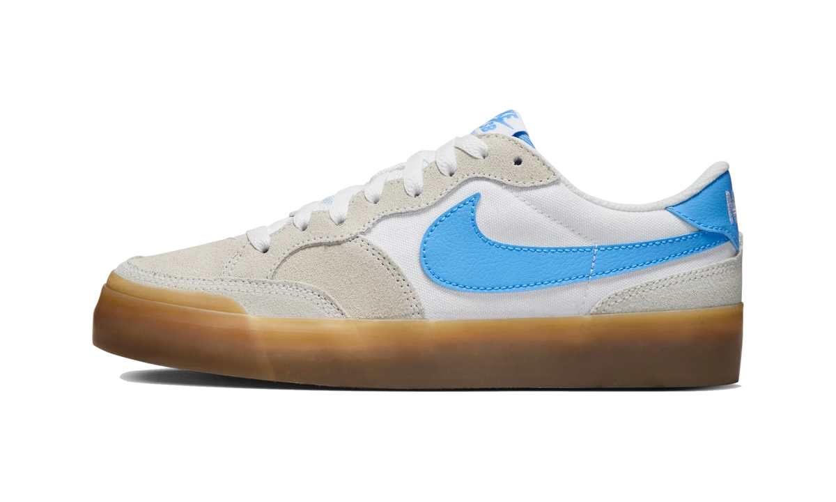Overkicks - Nike SB Zoom Pogo Plus White University Blue Gum (Womens) (DR9114-100) - vista lateral