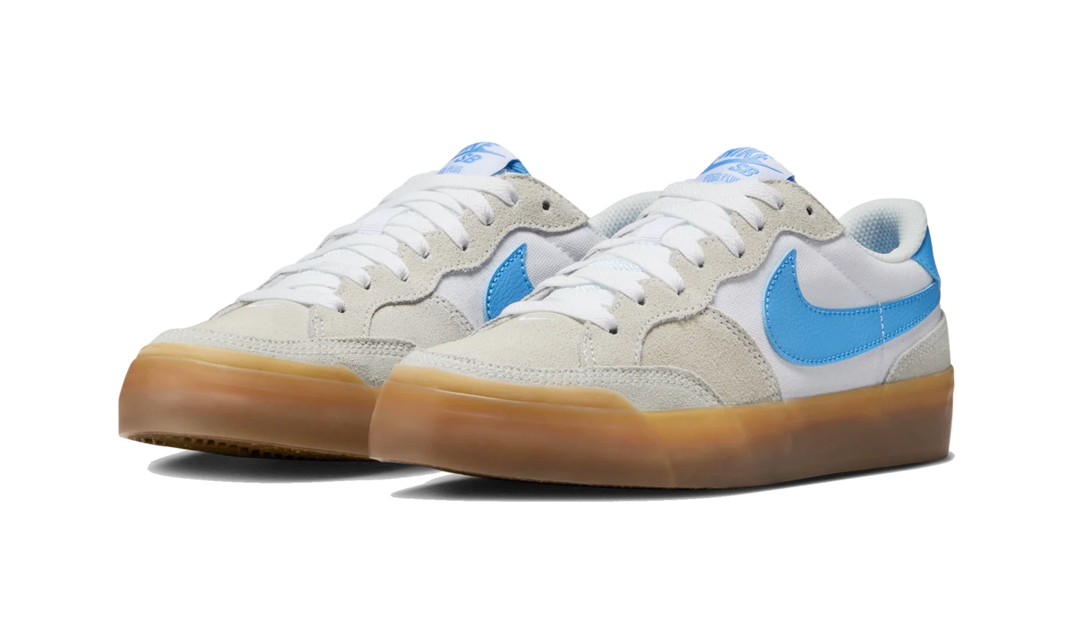 Overkicks - Nike SB Zoom Pogo Plus White University Blue Gum (Womens) (DR9114-100) - vista trasera