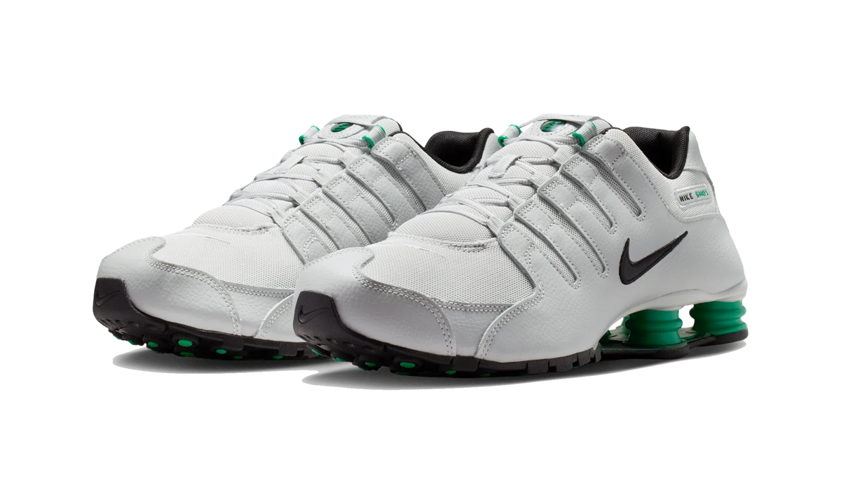 Overkicks - Nike Shox NZ Grey Fog Stadium Green Black (IQ8263-001) - vista trasera