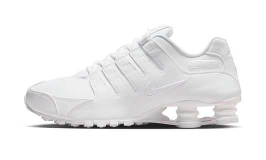 Overkicks - Nike Shox NZ Triple White (378341-128) - vista lateral