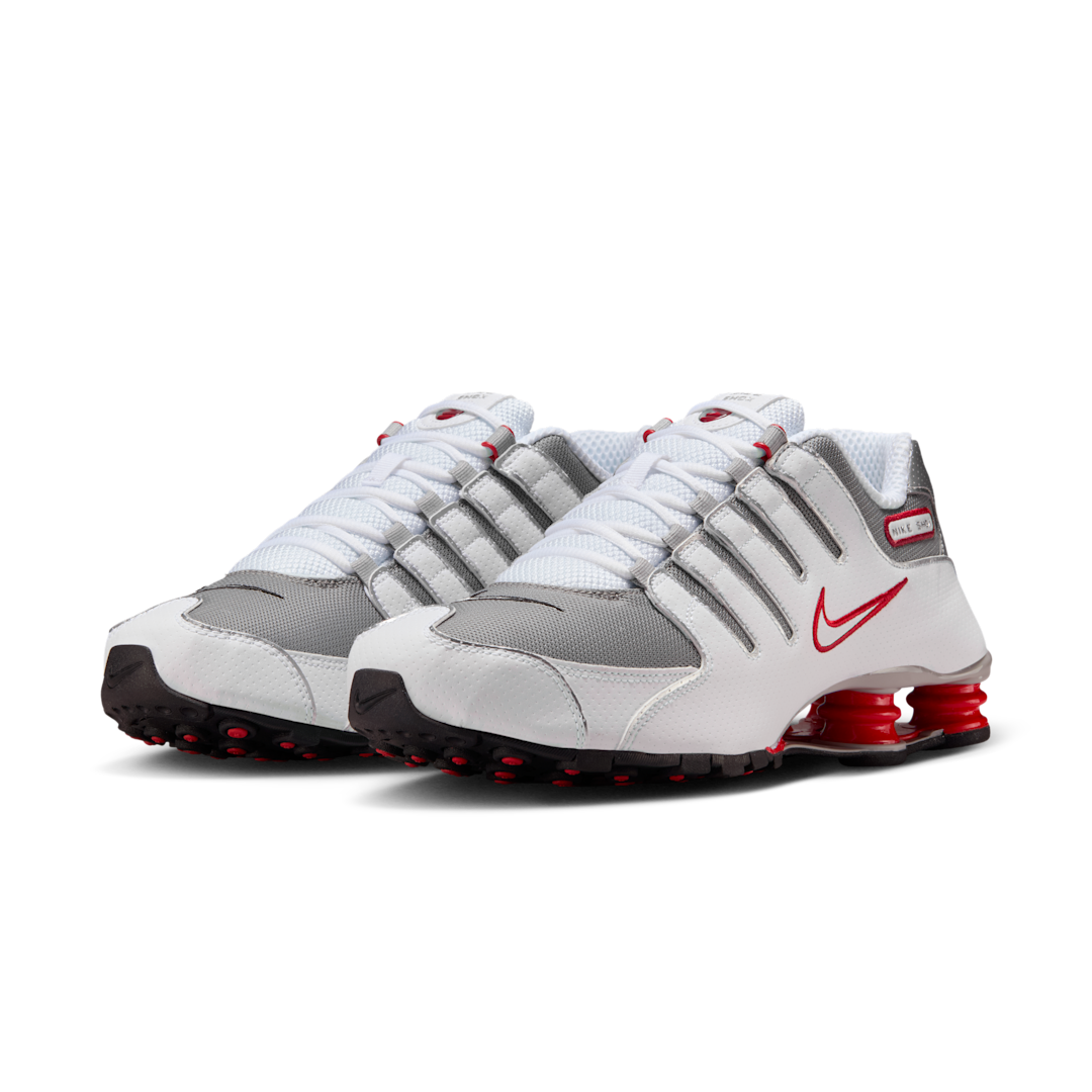 Overkicks - Nike Shox NZ White Red Metallic Silver (378341-104) - vista trasera