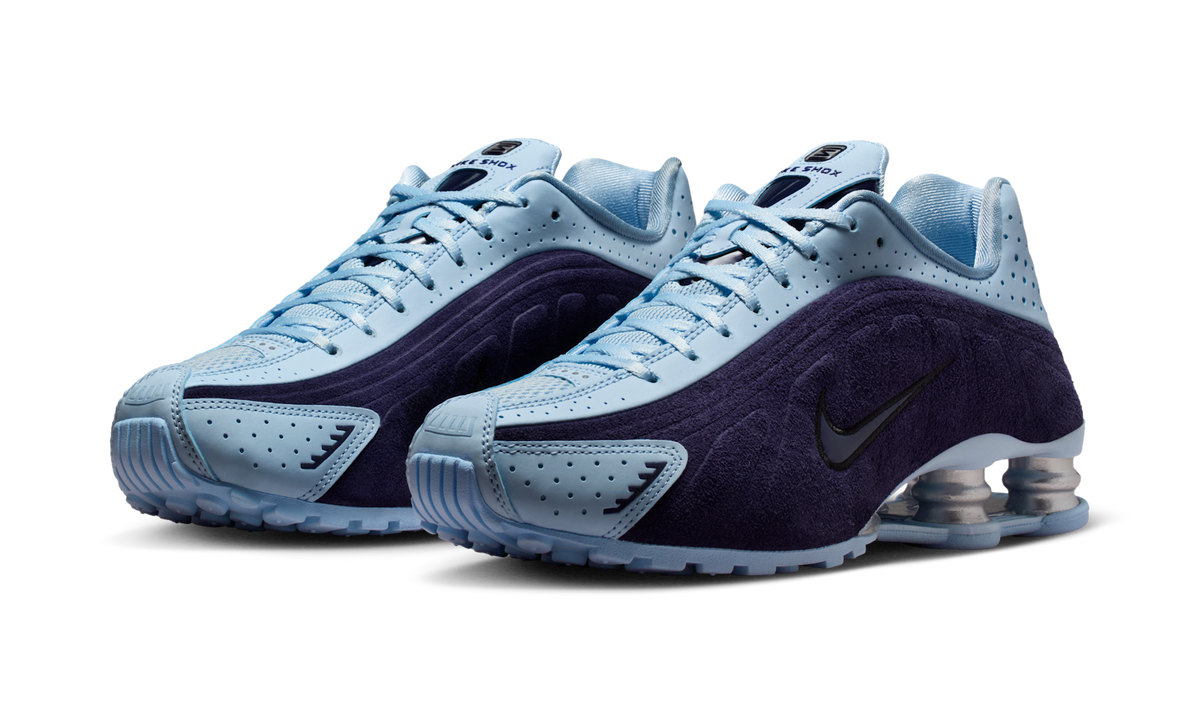 Overkicks - Nike Shox R4 Imperial Purple Celestine Blue (HQ7739-500) - vista trasera
