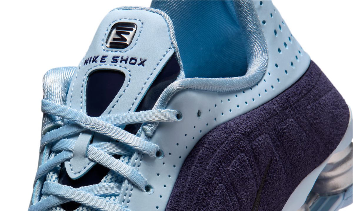 Overkicks - Nike Shox R4 Imperial Purple Celestine Blue (HQ7739-500) - detalle lateral interior