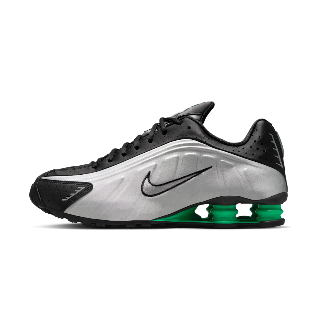 Overkicks - Nike Shox R4 Metallic Silver Green Shock (HQ1988-006) - vista lateral