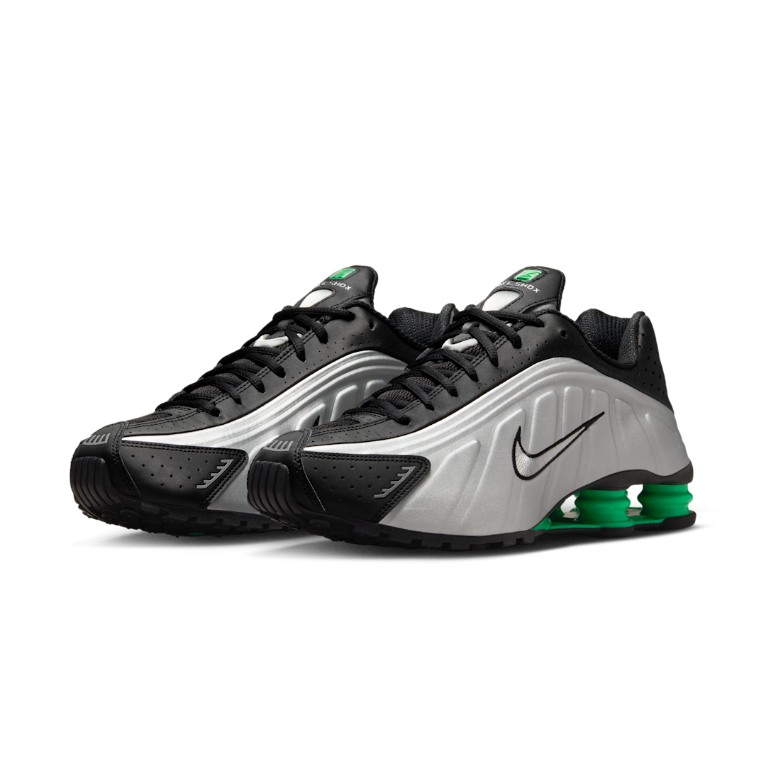 Overkicks - Nike Shox R4 Metallic Silver Green Shock (HQ1988-006) - vista trasera