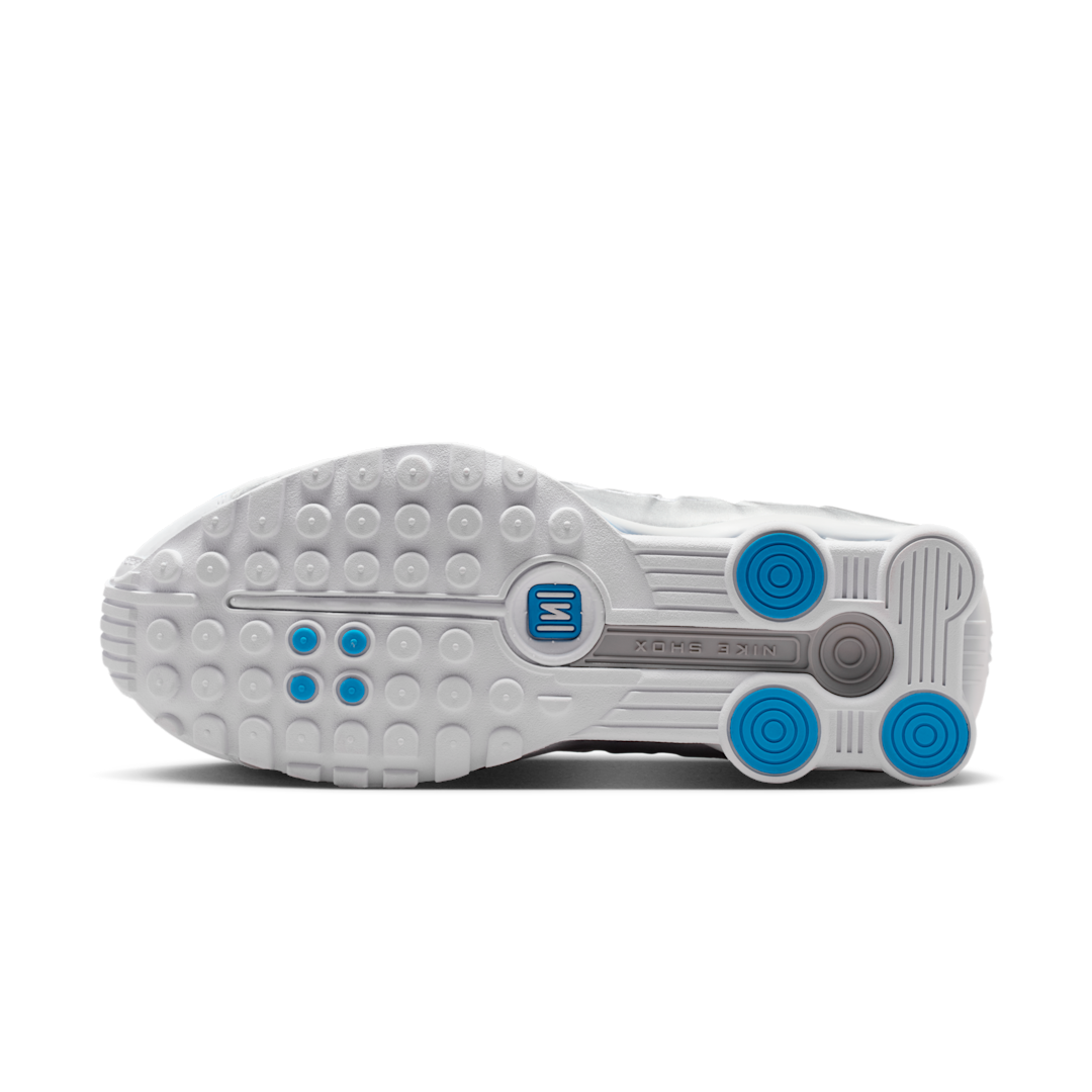 Overkicks - Nike Shox R4 White Blue Hero Silver (AR3565-105) - detalle suela