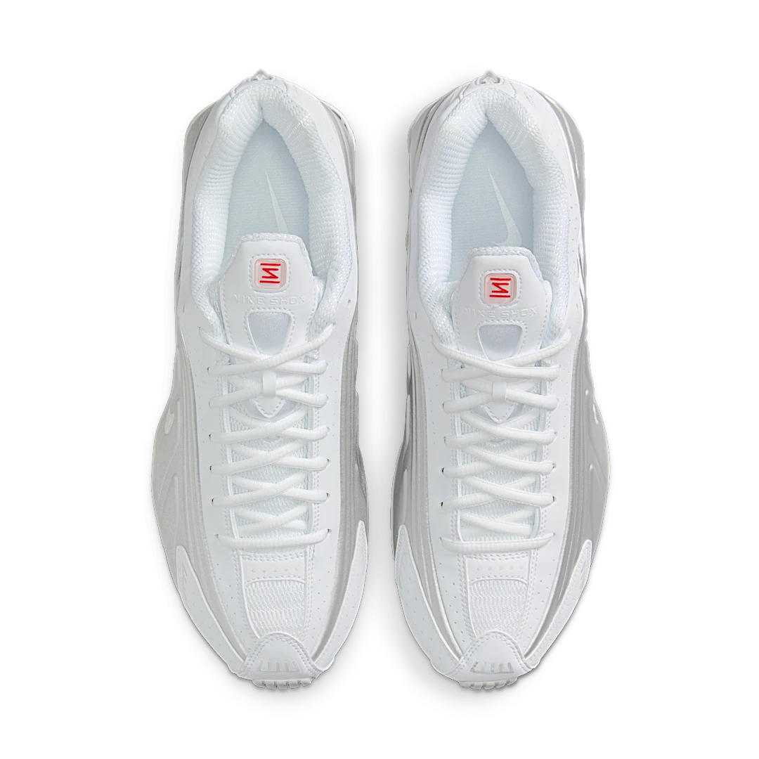 Overkicks - Nike Shox R4 White Bright Crimson Metallic Silver (HQ1988-101) - par completo