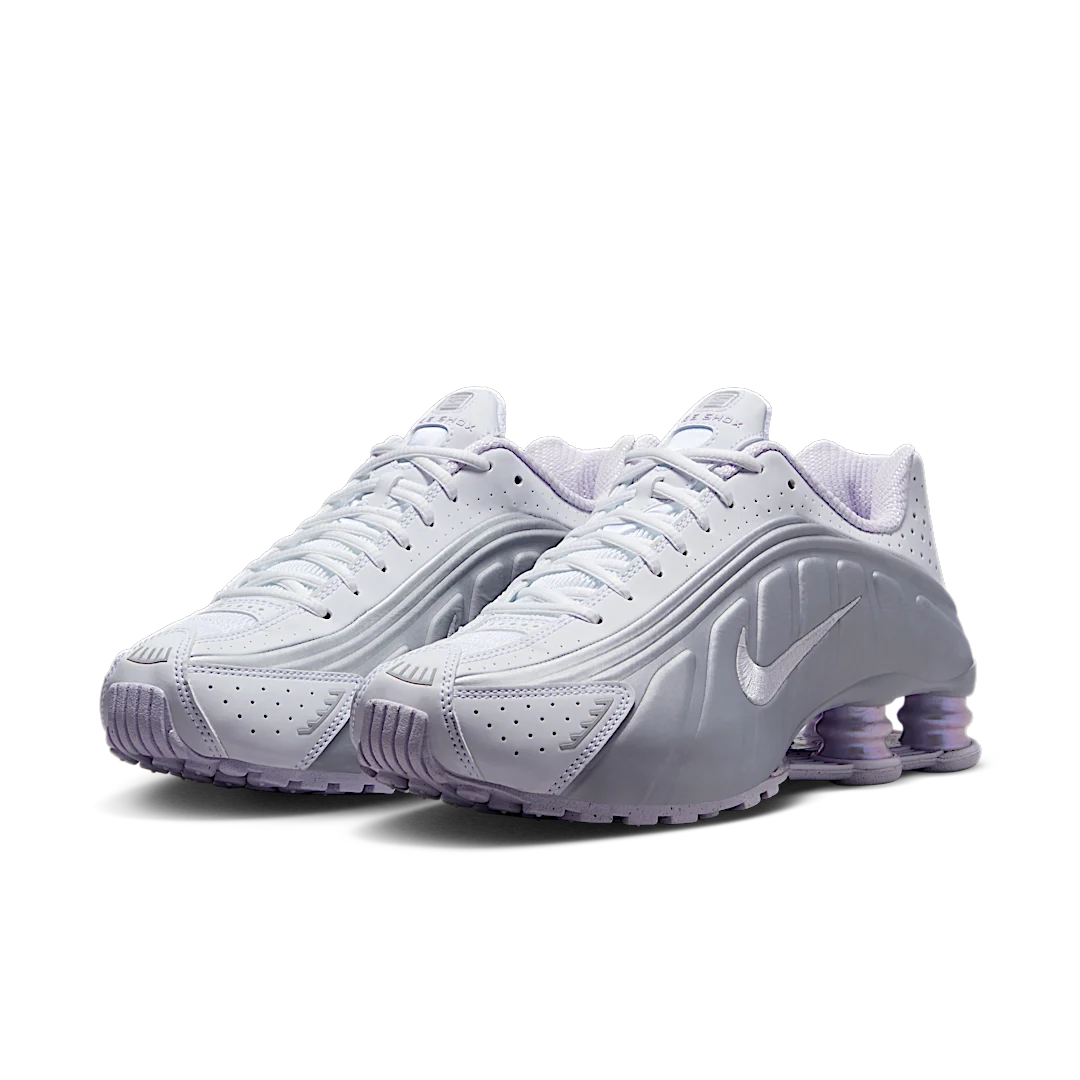 Overkicks - Nike Shox R4 White Metallic Platinum Barely Grape (HF5076-100) - vista trasera