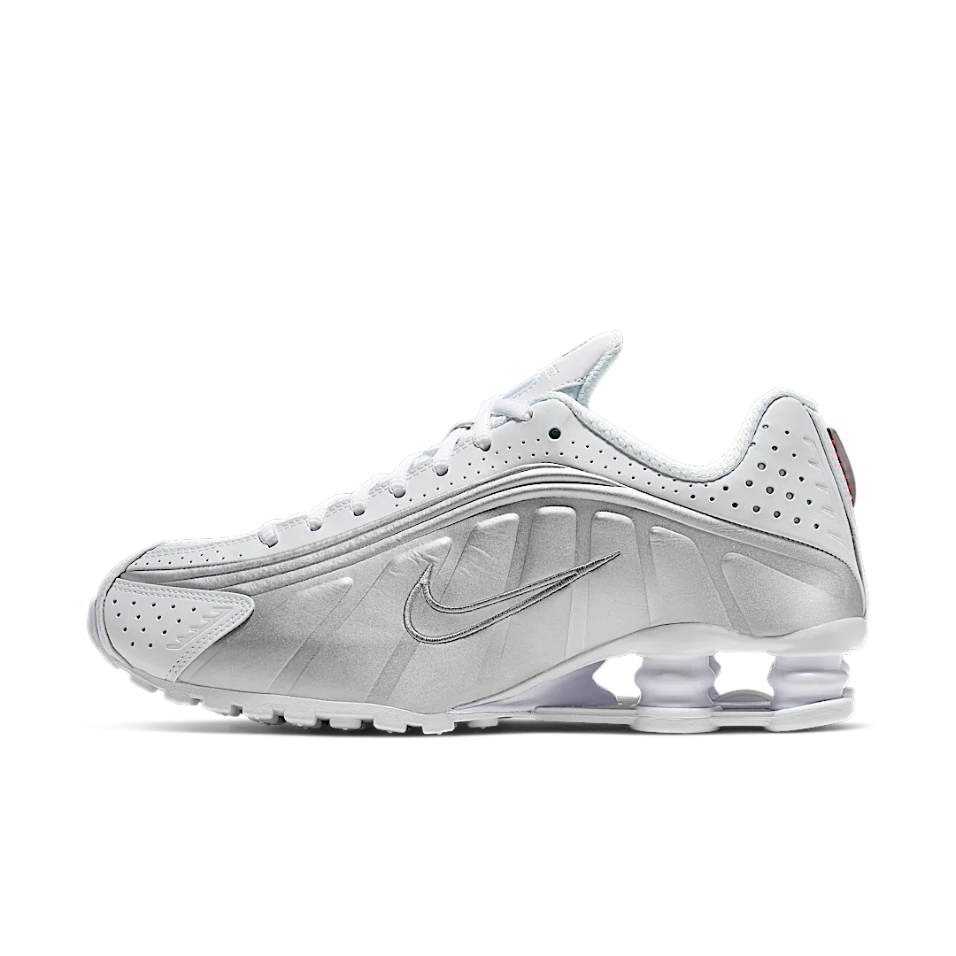 Overkicks - Nike Shox R4 White Metallic Silver (AR3565-101) - vista lateral