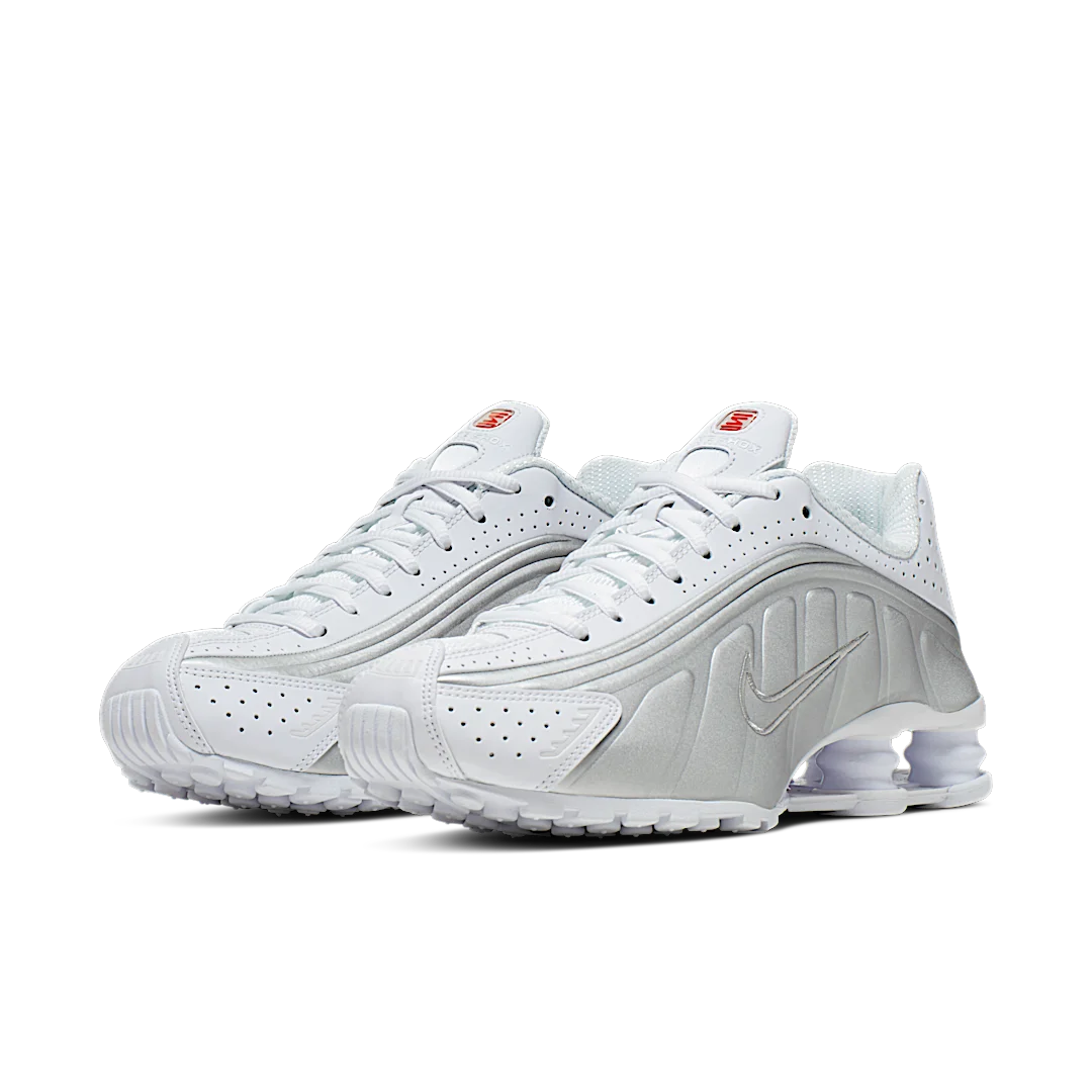 Overkicks - Nike Shox R4 White Metallic Silver (AR3565-101) - vista trasera