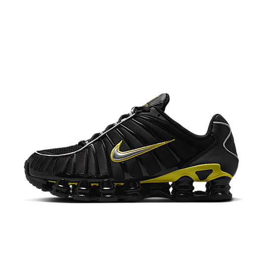 Overkicks - Nike Shox TL Black Dynamic Yellow Metallic Silver (CN0151-002) - vista lateral
