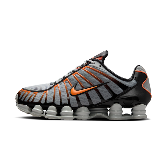 Overkicks - Nike Shox TL Light Smoke Grey Black Bright Mandarin (AV3595-011) - vista lateral
