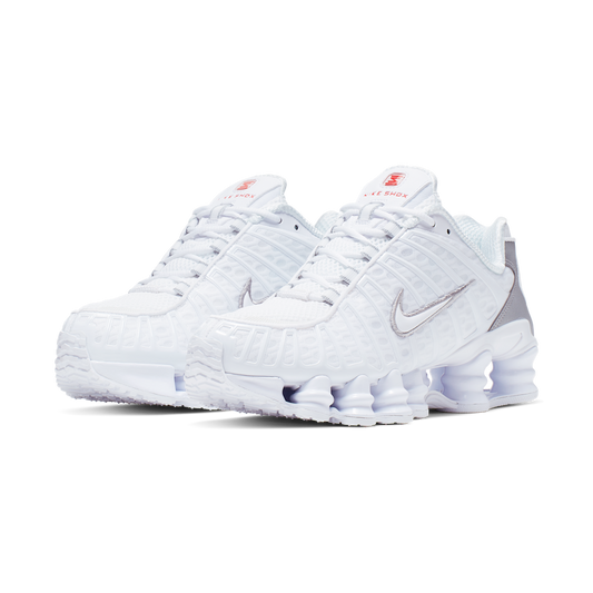 Overkicks - Nike Shox TL White Silver (Womens) (AR3566-100) - vista trasera