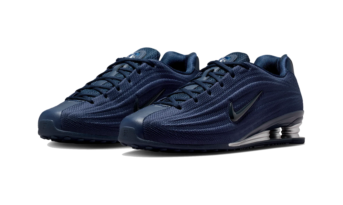 Overkicks - Nike Shox Z Midnight Navy Metallic Silver (Womens) (HQ7540-401) - vista trasera